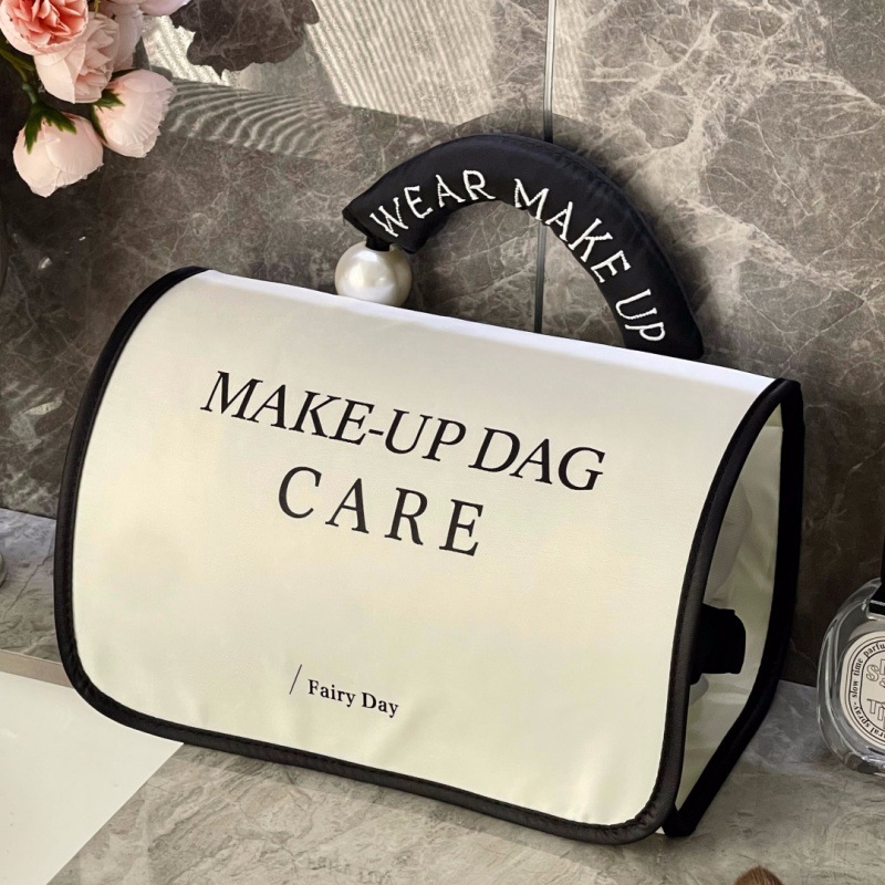 2024 nuevo bolso de lavado de perlas cuatro en uno portátil de gran capacidad alta sensación plegable bolsa de maquillaje para productos de cuidado de la piel de viaje