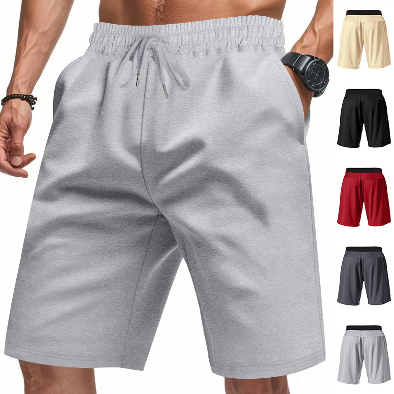 Cross-Border Amazon Summer Men's Casual Shorts Ami Khaki Drawstring Loose Squat Jogging Men's Shorts