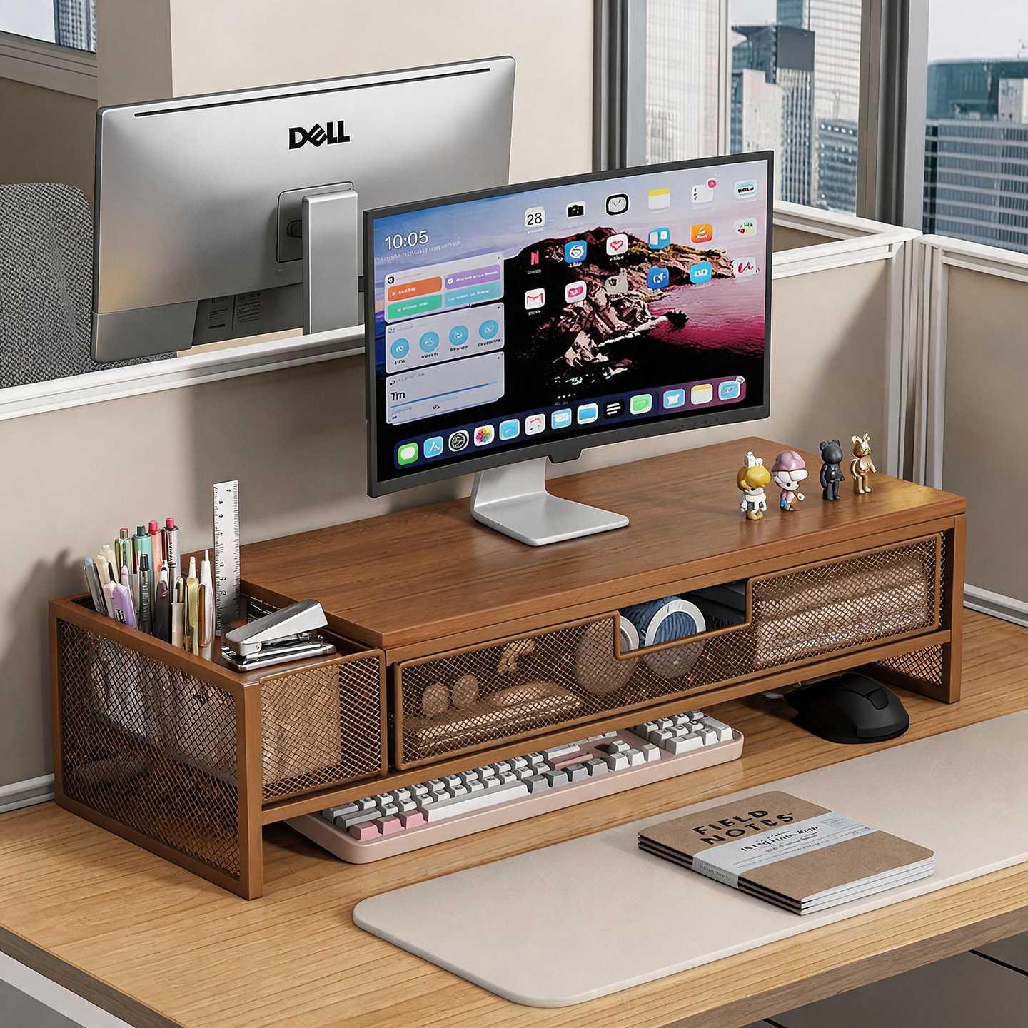 Base Elevadora para Monitor con Cajón para Escritorio de Oficina
