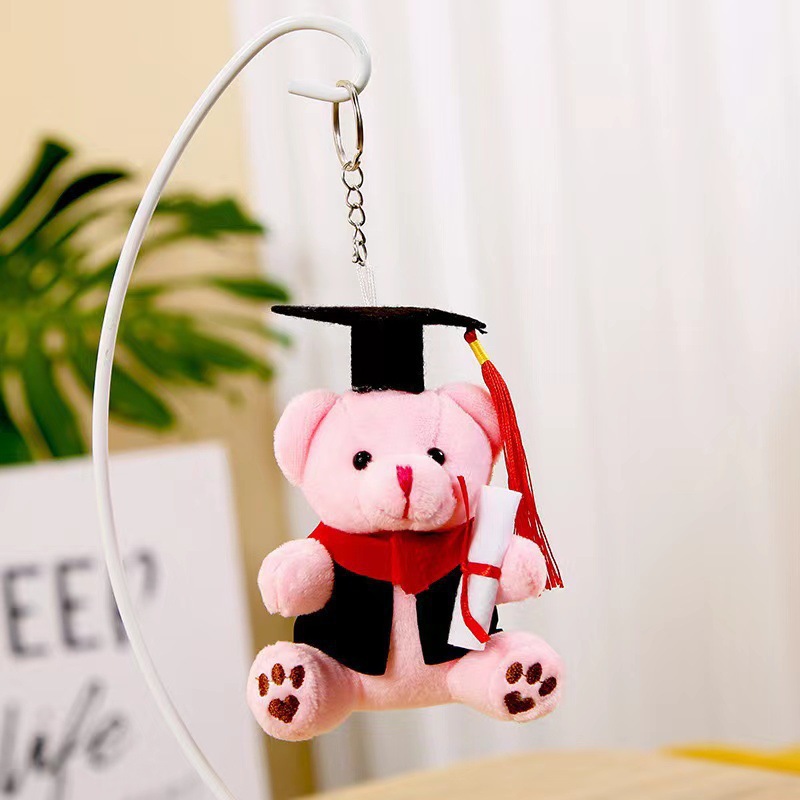 Lindo doctor oso peluche de juguete soltero muñeca oso de peluche colgante de dibujos animados muñeca de graduación regalo de oso