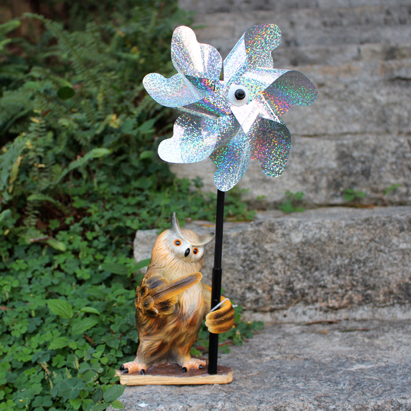  resin animal courtyard owl garden decoration gardening groceries balcony owl windmill decoration