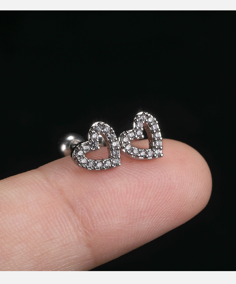 Advanced Flower Diamond Ear Stud - 316L Surgical Steel Butterfly Ear Bone Stud for Women detail image 11