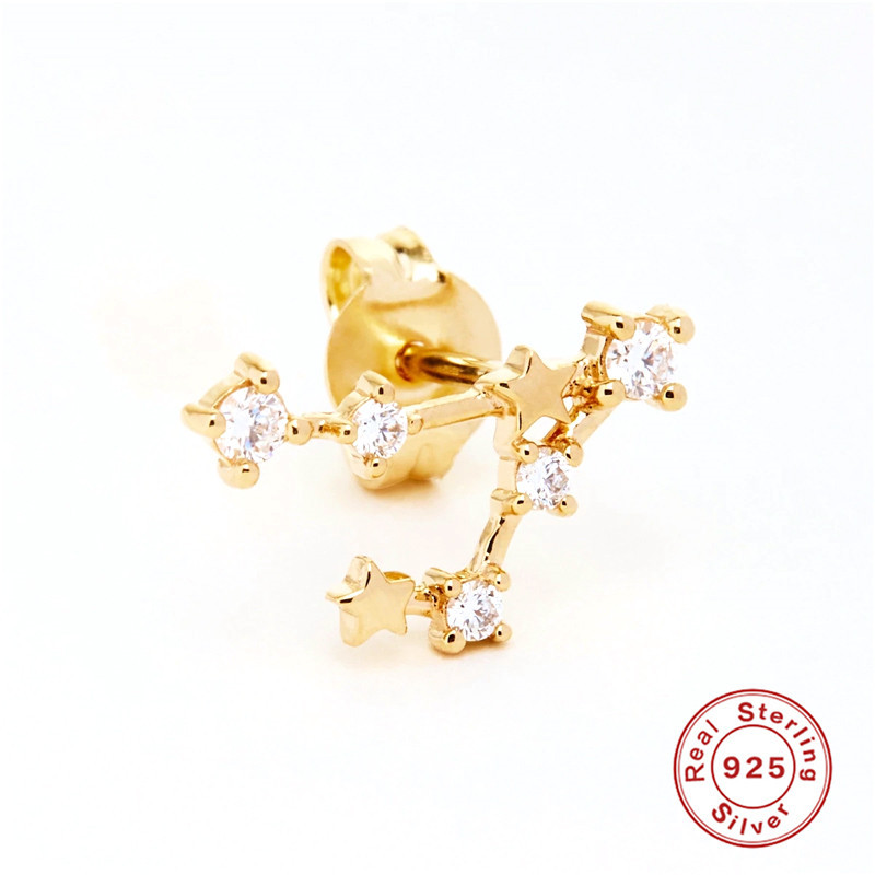 5g Weight Artificial Rhinestones Inlay Material Ear Studs Classification 1 Piece Quantity Street Occasion 925 Sterling Silver Material Geometric Pattern Women'S Gender Plating Design Sweet Style 1 Piece 925 Sterling Silver Artificial Rhinestones Geometric Ear Studs 24