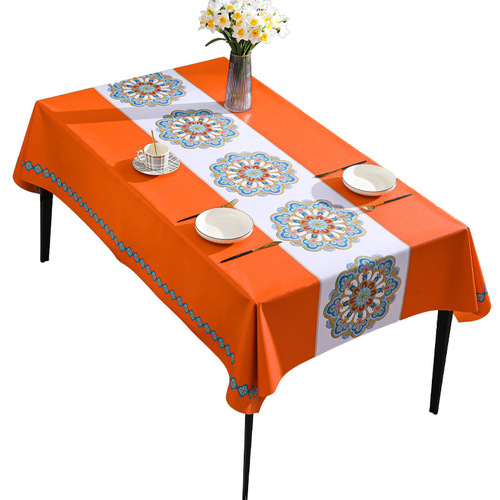 Benzhi Nordic embroidery tablecloth wholesale ins style waterproof, oil-proof and iron-proof rectangular pvc tablecloth coffee table cloth cross-border