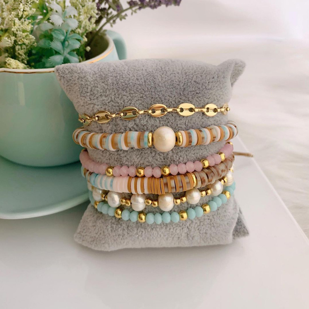 Fashion Geometric Pearl Knitting Bracelets 1 Piece
