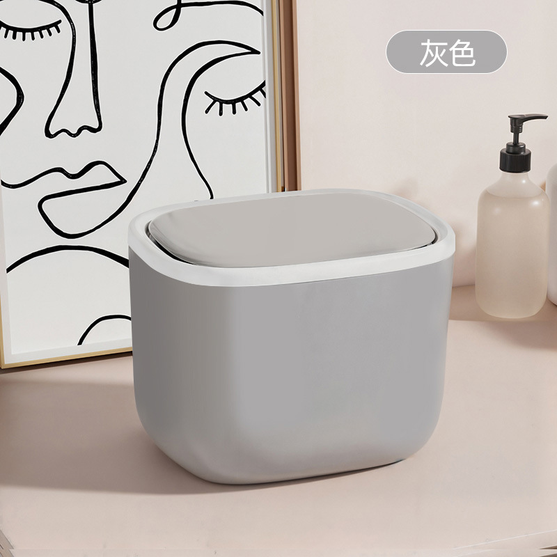 25年新型ゴミ箱家庭用トイレ圧輪無蓋キッチン寝室大容量オフィス客間紙かご|undefined