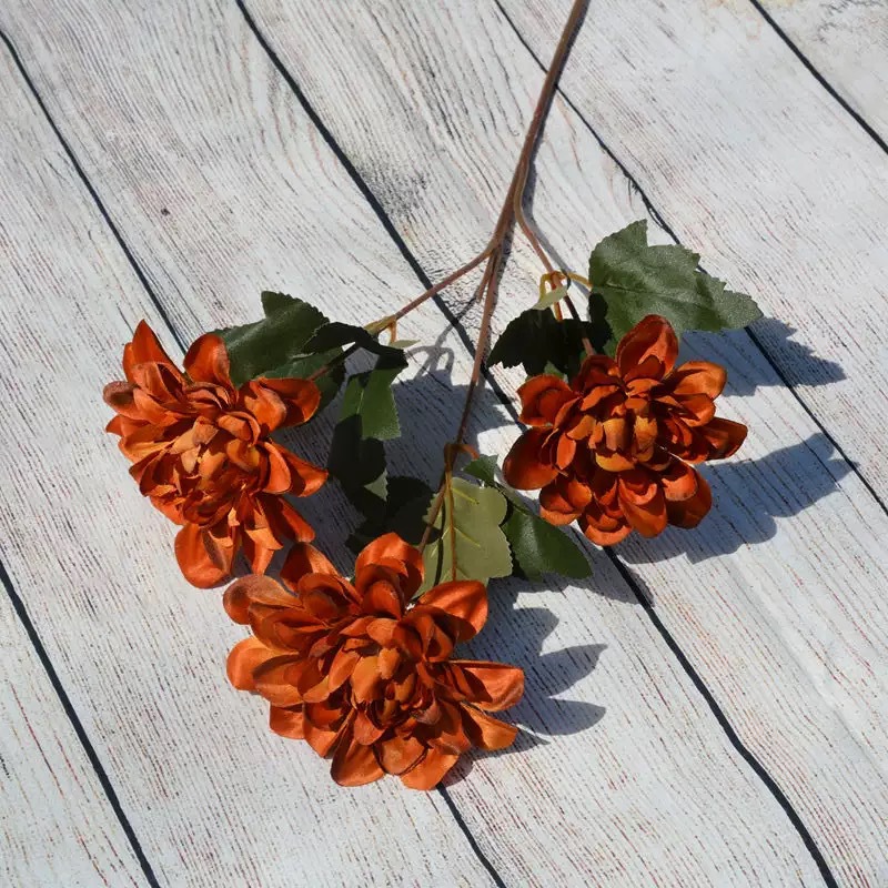 3송이 달리아 - 카라멜 색상