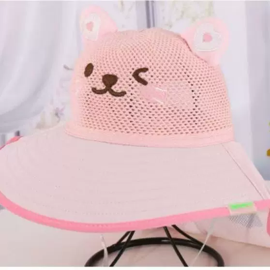 定制儿童网眼遮阳帽夏季婴儿渔夫帽宝宝防晒帽子夏天透气盆帽超萌