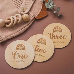Simple wooden doorplate round carved letter disc wood craft creative wooden wish plate wooden wood piece