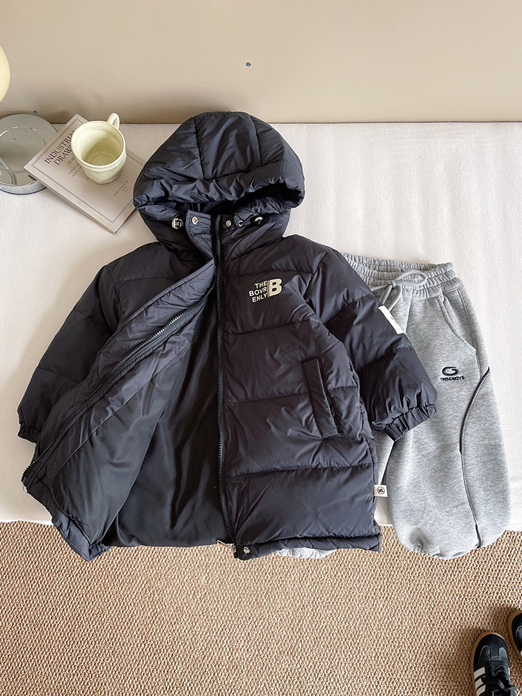 Wind Valley 2025 invierno nueva ropa infantil coreana tres capuzas largas chaquetas de plumón chaqueta caliente para niños