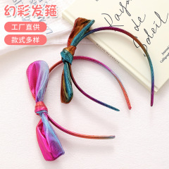 幻彩大号蝴蝶结发箍 亮闪闪布艺圣诞派对可爱女式头箍万圣节饰品