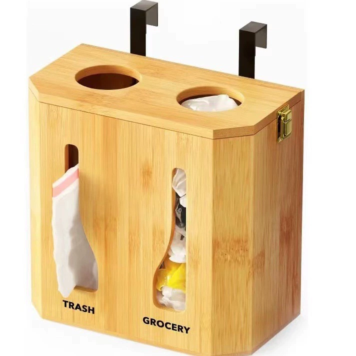 Деревянный мешок для мусора, кухонный деревянный подвесной мешок для мусора, ящик для хранения из цельного дерева, сумка для покупок, пылезащитный ящик для хранения