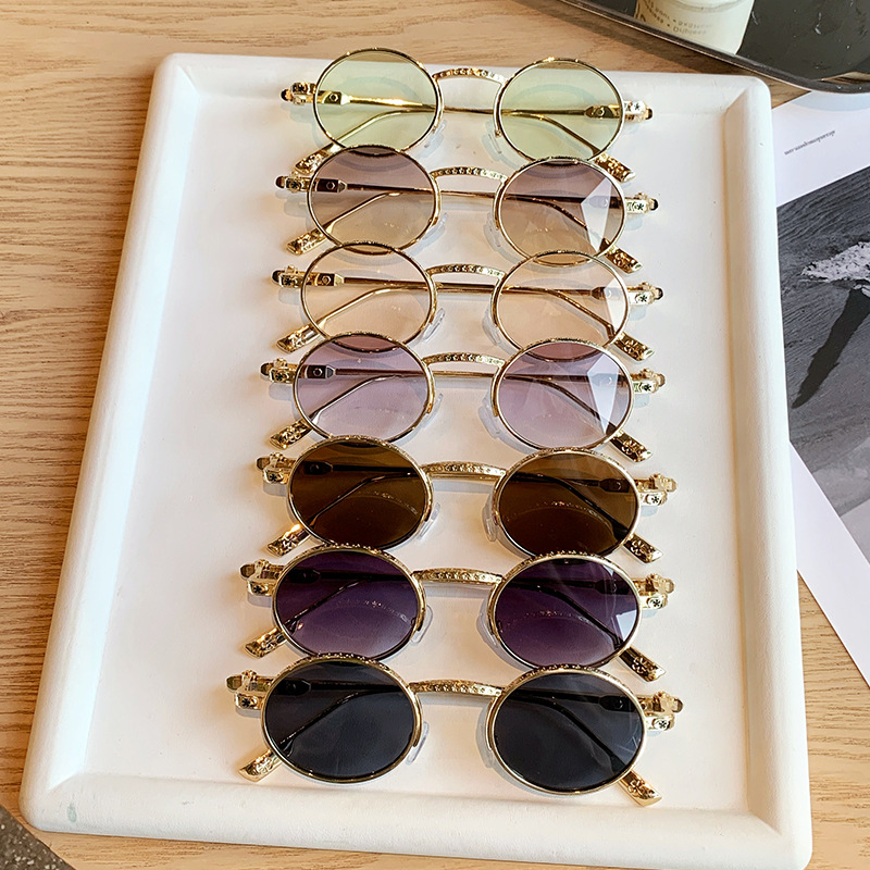 Women's Trendy Round Sunglasses Fashion Retro Small Frame Punk Street Style Glasses_voghion.com