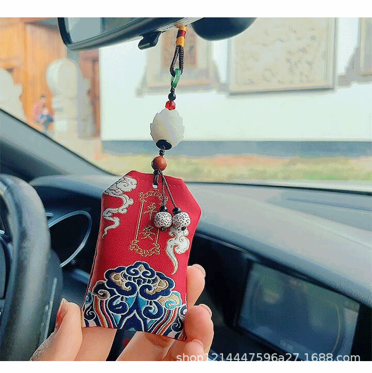 Car Pendant, Car Sachet, Sachet Pendant, Douyin Same Style Peace Charm, Rearview Mirror, Lotus Pendant, Gift Wholesale
