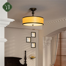 法式中国风卧室灯全光谱中古布艺书房间宋代美学复古吸顶灯