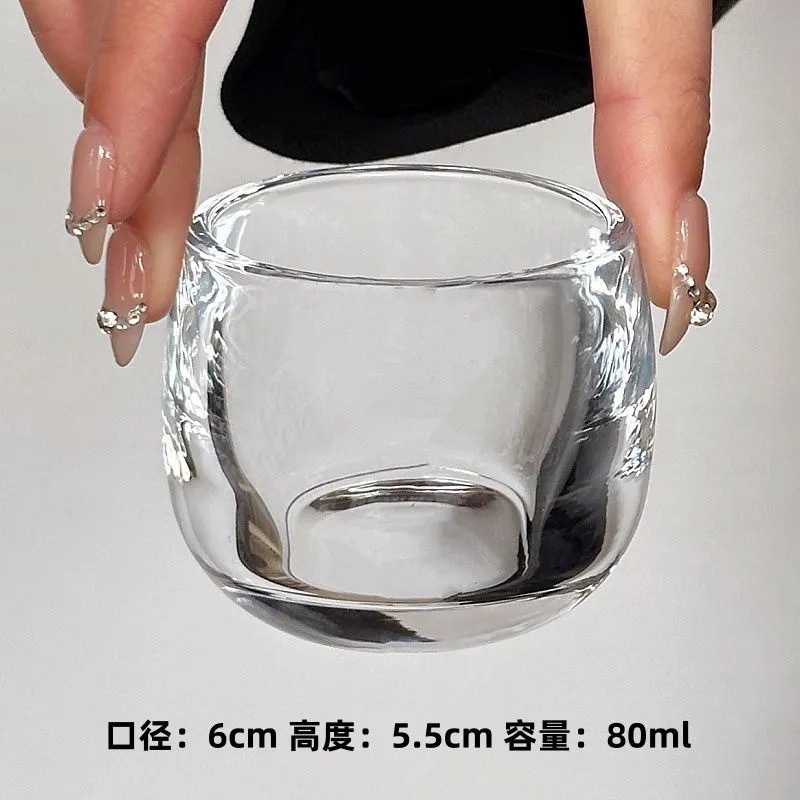 Taza de dedo, transparente, engrosado, no caliente, taza para el hogar personal, taza de té china para la salud, taza para el propietario a prueba de escaldaduras, vidrio de alta gama