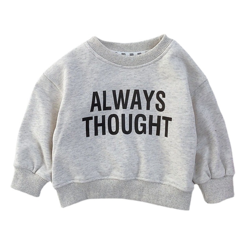Suéter de las niñas primavera estilo coreano ropa para niños ropa de primavera bebé de manga larga carta Top Boy ropa de primavera bebé