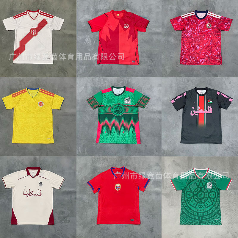 Spanish Jersey Norwegian Football Team Uniform Israeli Palestinian T-Shirt Mexican German Factory Direct Sale