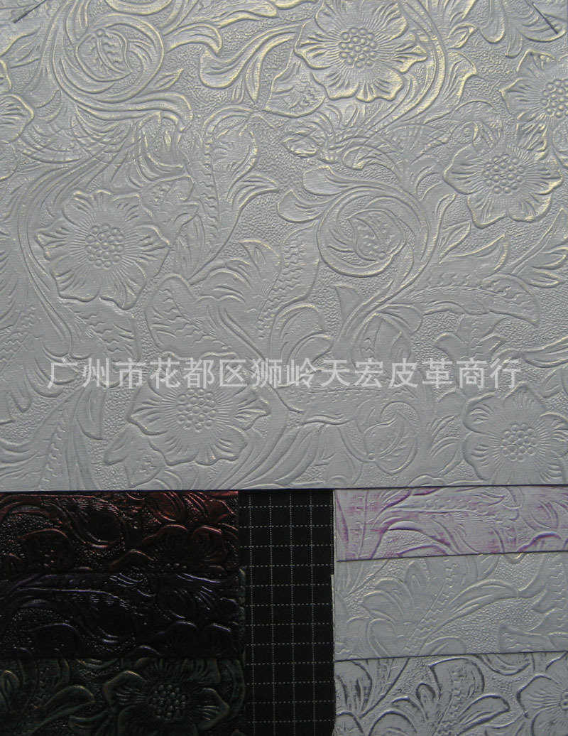 太阳花朵凤尾花PU皮革箱包手袋工艺仿古手擦拭人造革服饰家居面料