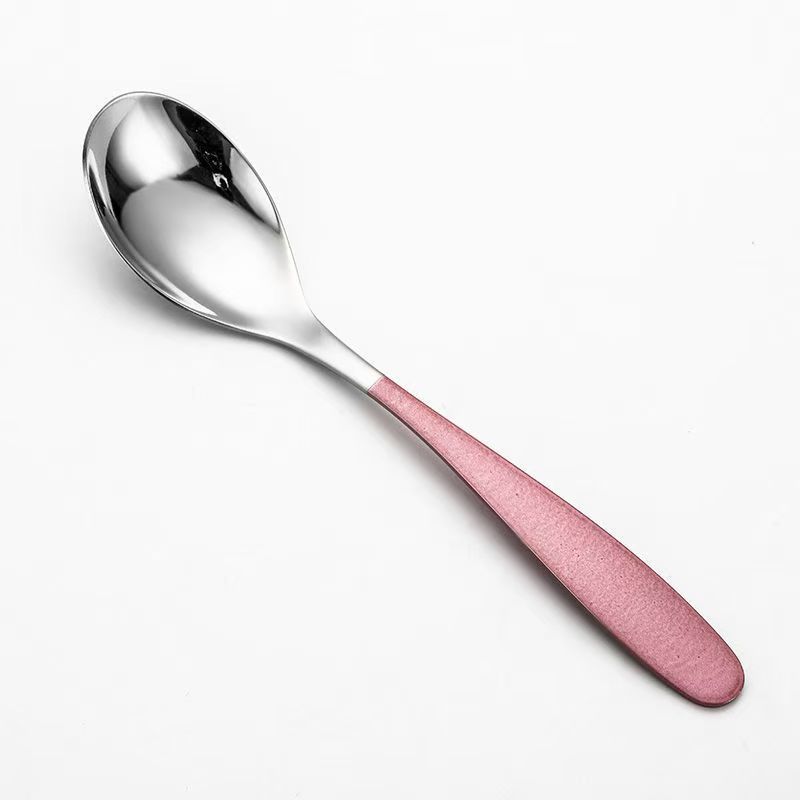 Cuchara ovalada de acero inoxidable Cuchara de postre de color creativo Cuchara de café de celebridades de Internet de alto valor Cuchara de comida de restaurante en casa