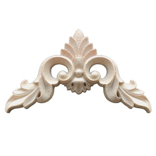 Factory Price Wholesale Wood Carving Decals European Style Solid Wood Decals Wood Carving Decals Corner Flower Background Wall Wood Decals Solid Wood Carved