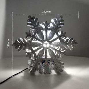 Christmas Tree Top Projection Lamp 3D Rotating Star-Shaped Cut Out Lamp Led Snowflake Five-Pointed Star Shape Lamp Wholesale Window Decoration