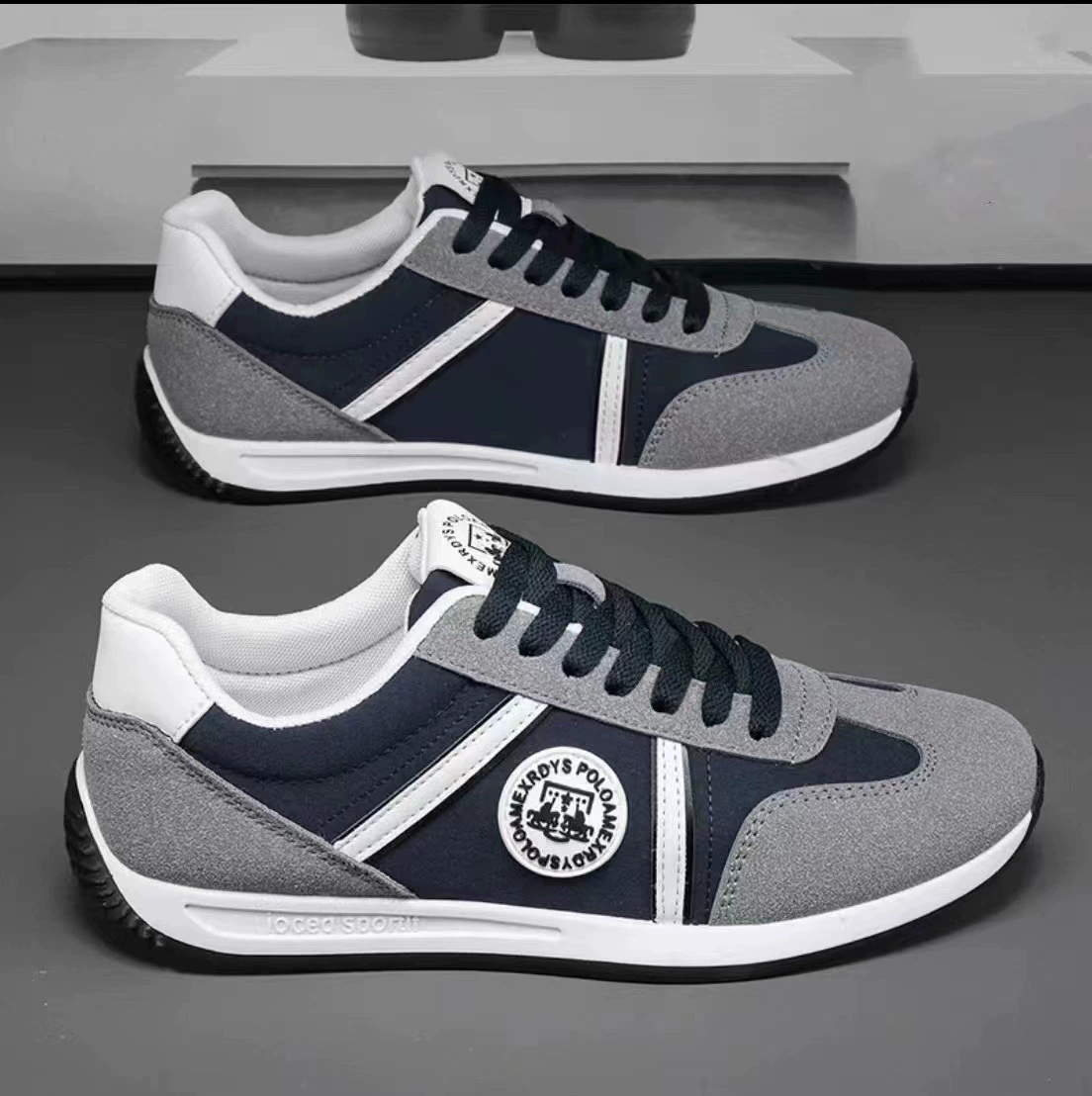 Обувь мужская дышащая мягкая нижняя обувь Agan 2025 корейская модная спортивная обувь мужская трансграничная плоская мужская обувь оптом