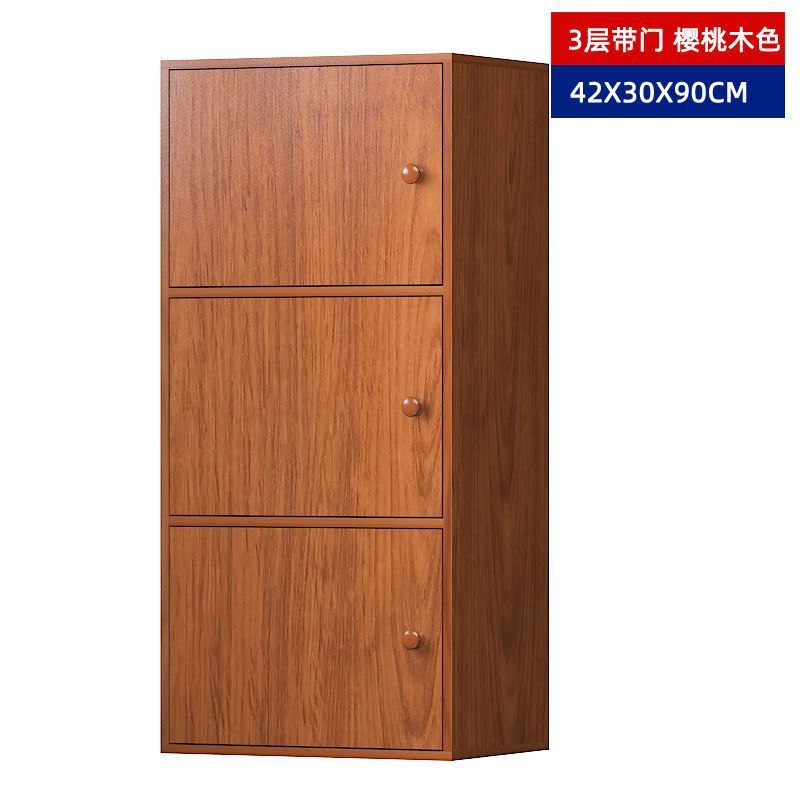 简易储物柜带锁小柜子书柜带门落地学生简约书架客厅收纳置物多层|undefined