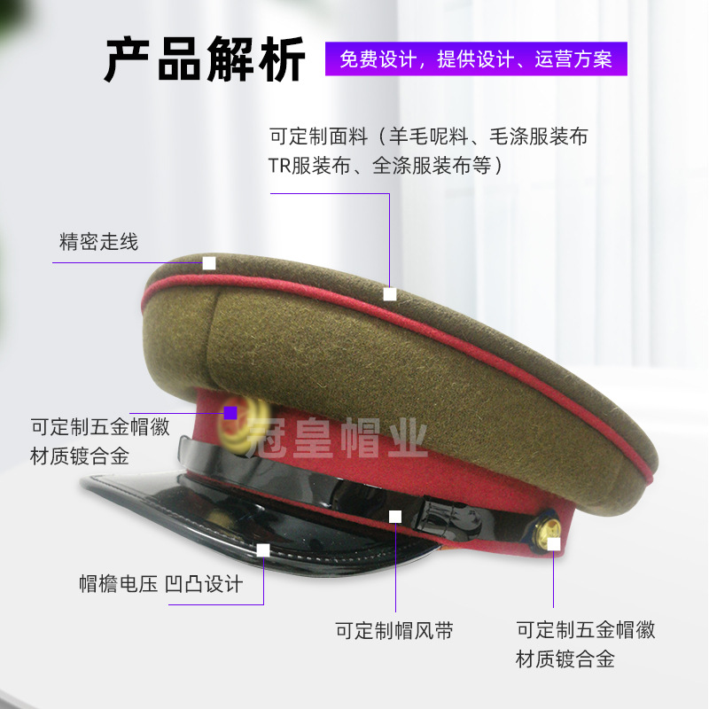 Retro Russian foreign military hat woolen woolen military fan…