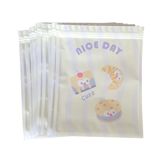 Cute Cartoon Self-sealing Packaging Bag Girl's First Jewelry Sealed Bag Snack Candy Bear Biscuit Storage Bag Wholesale