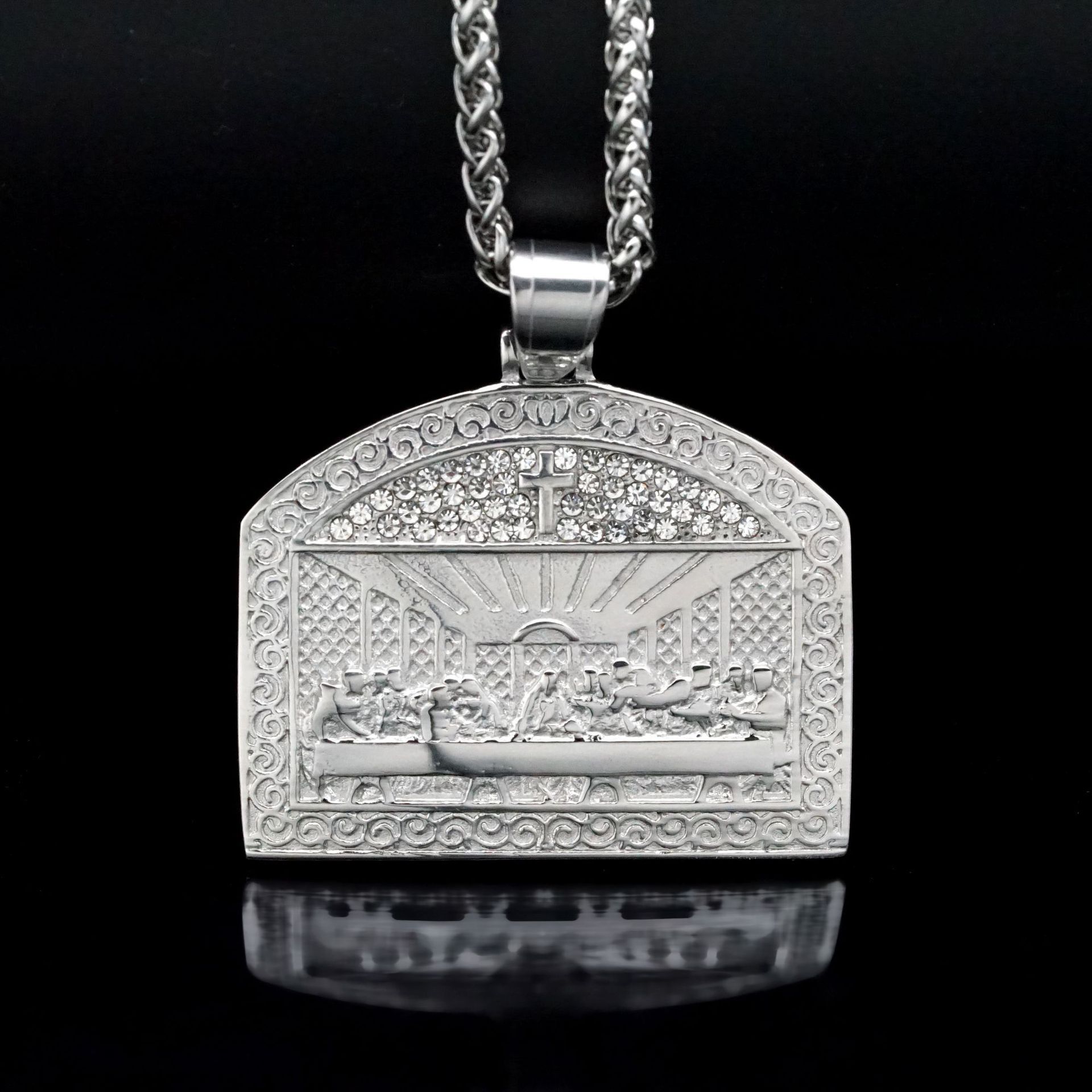 Men's Gender Modern Style Last Supper Titanium Steel Plating Men's Men Pendant Necklaces