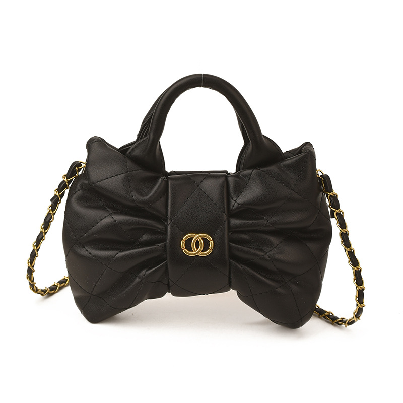 Bolsa de mano de chicas arco dulce cadena de diamante pliegue bolso de hombro 2026 nuevo bolso infantil transfronterizo