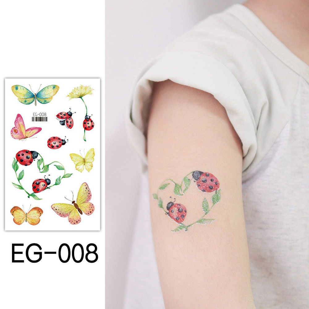 Ruikarong transfronteriza de dibujos animados brillo sirena tatuaje pegatinas mariposa impermeable niños tatuaje pegatinas ventas directas de la fábrica