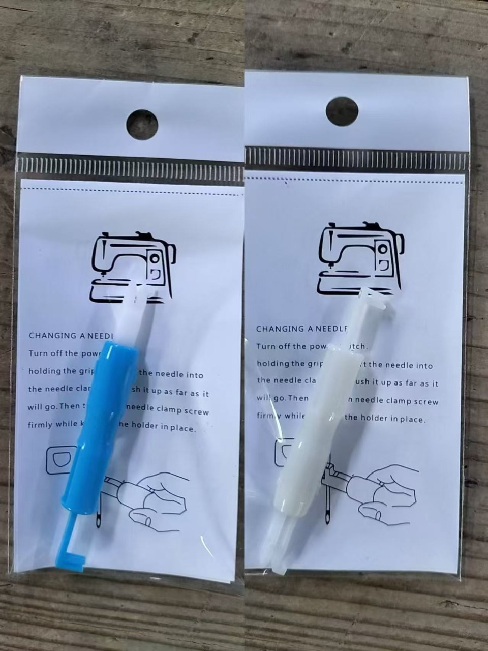 蓝白色缝纫机引线器穿针器换针器缝纫针插入自动穿线器针螺纹工具