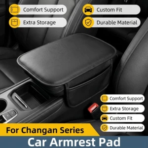 Car Center Console Armrest Box Pad, Widened and Thickened Leather Armrest Storage Box Pad, Universal Car Storage Bag, Multifunctional