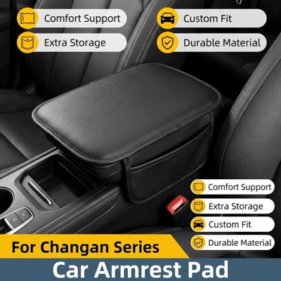 Car Center Console Armrest Box Pad, Widened and Thickened Leather Armrest Storage Box Pad, Universal Car Storage Bag, Multifunctional