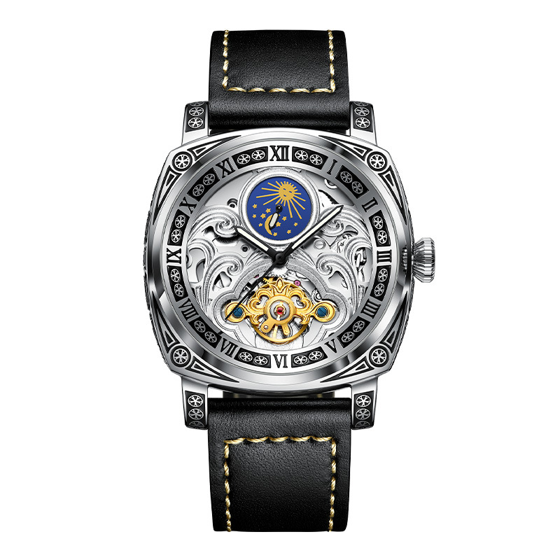 새겨진 달 위상 표면