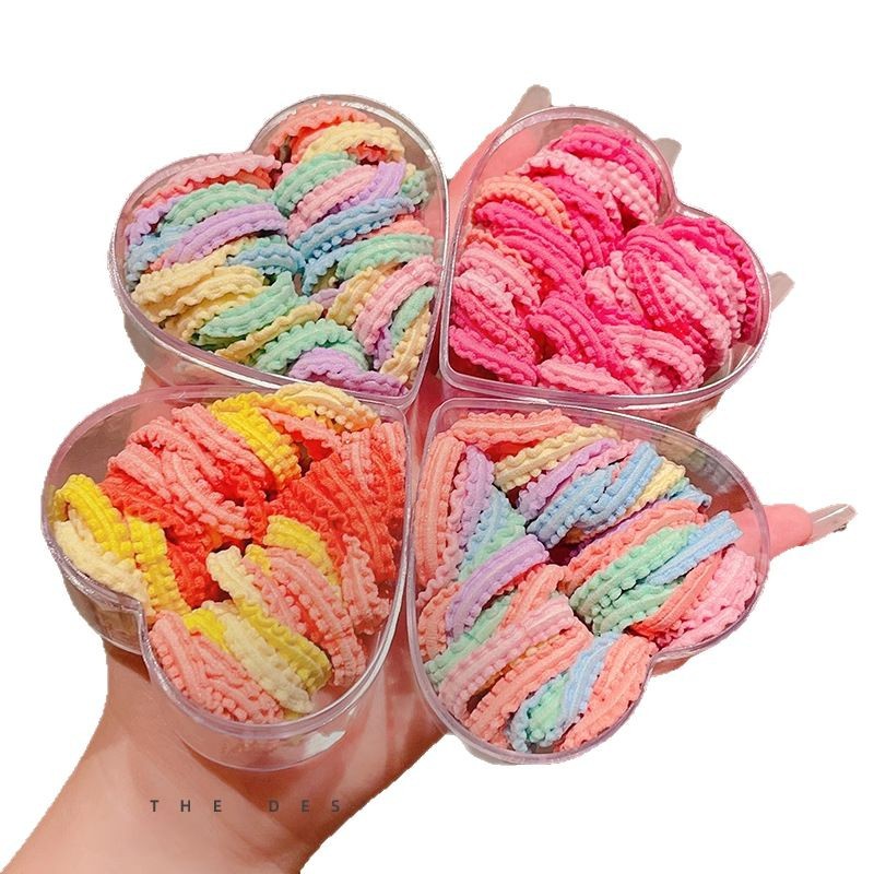 Niños lindos cuerdas de cabello de color no lastiman cuerdas de cabello niñas bebés de alta elasticidad pulgar anillo de cabello tocado