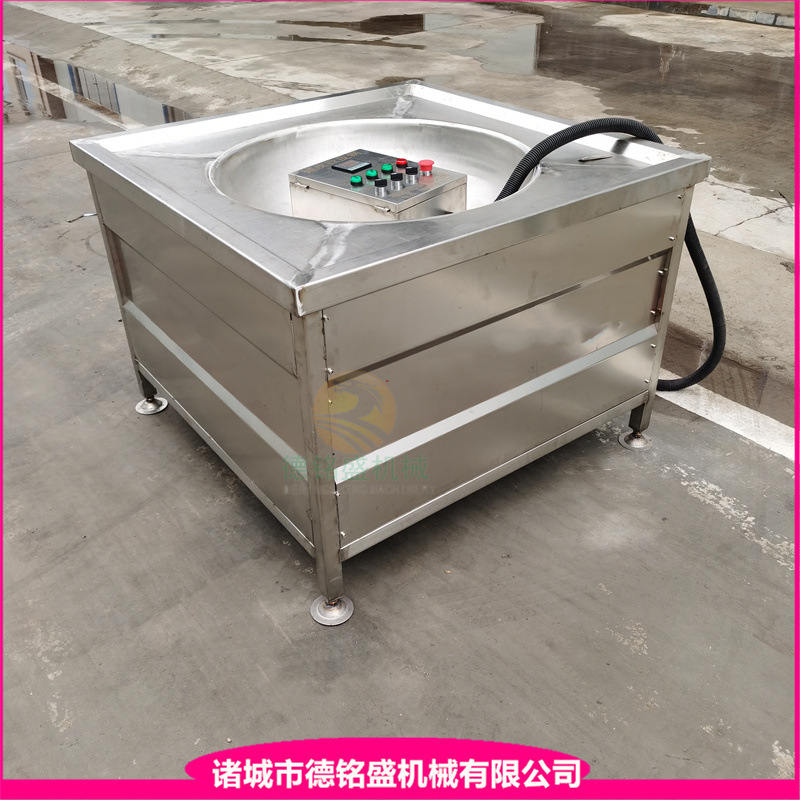 分两当控温的肉皮拉皮锅 直条皮油炸设备 炸猪肉皮机器