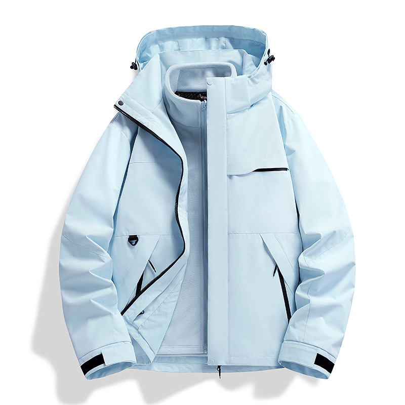 Luotuo Same Style Jacket for Men and Women, Three-In-One Waterproof and Windproof Autumn and Winter Outdoor Mountaineering Jacket with Customized Logo