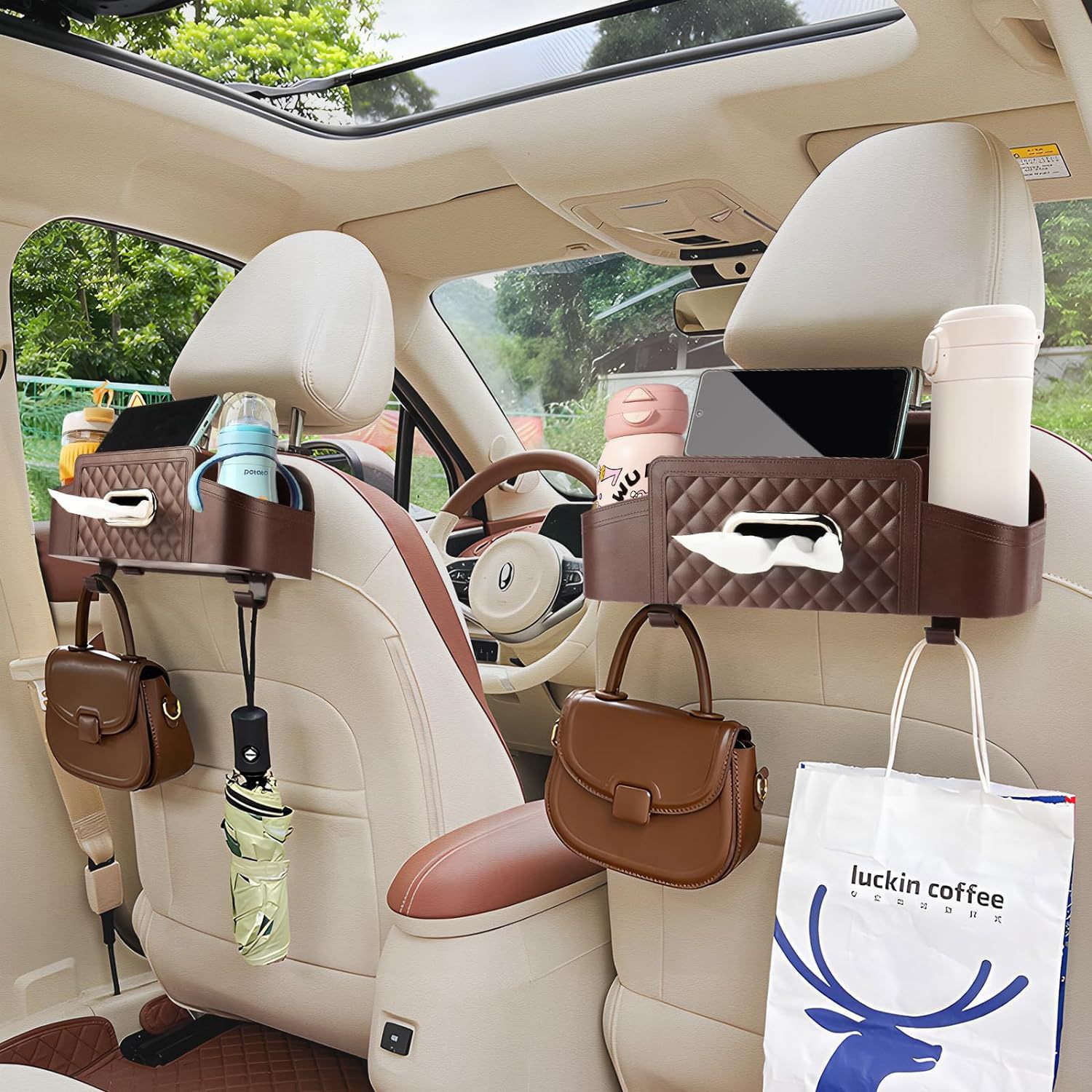 New Car Seat Back Storage Box, Multi-Functional Storage Box, Car Seat Back Storage Box, Car Interior Decoration Wholesale