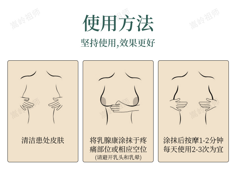 Herbal Breast Care Massage Ointment with Far Infrared Warming for External Chest and Underarm Use 30g in use
