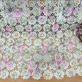水溶牛奶丝刺绣蕾丝镂空扎染碎花衬衫连衣裙面料lace Fabric embr