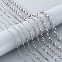 欧美方个性不锈钢珍珠链项链男女钛钢圆珍珠链素链链条饰品批发