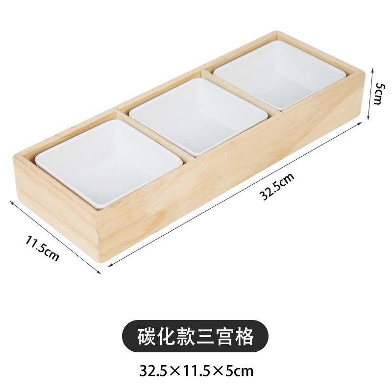 纯实木九宫格拼盘餐盘托盘分格火锅店餐具零食小吃干果盘菜盘家用|undefined