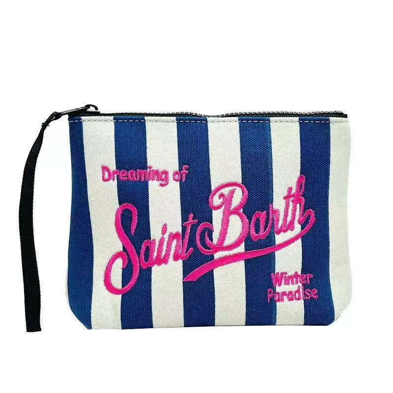 SAINT BARTH 2025 新しいキャンバスクラッチバッグ女性のヨーロッパとアメリカのクラッチバッグダイビングハンドバッグメーカー|undefined