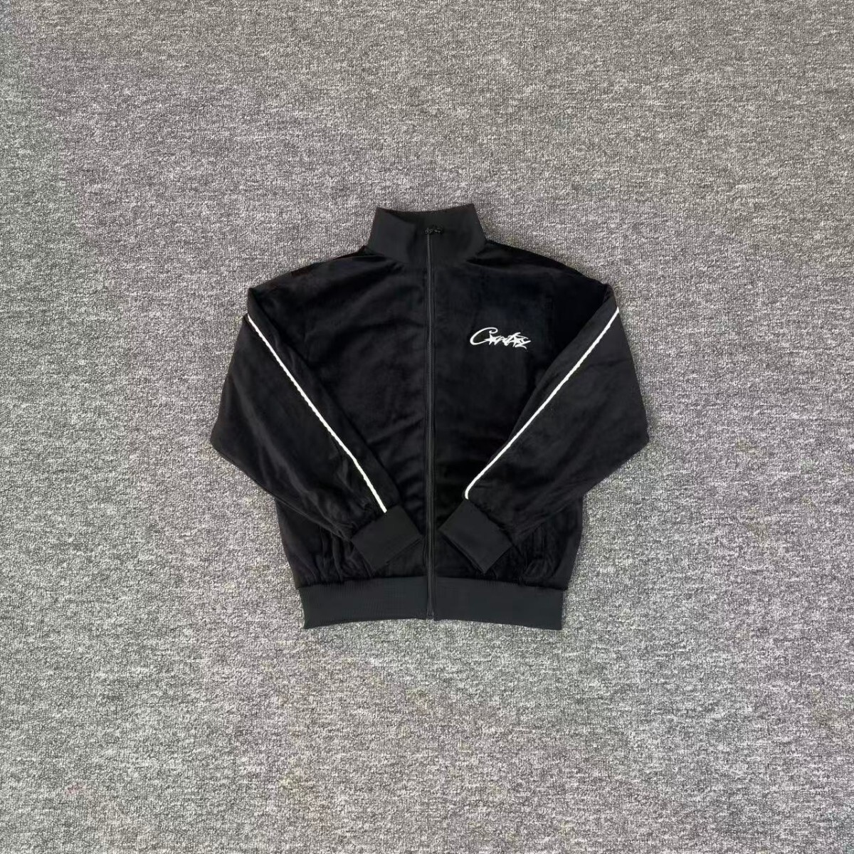 Corteiz marca de moda estadounidense Alcatraz con cremallera sudadera con capucha suelta traje de calle con estampado de letras suéter hombres