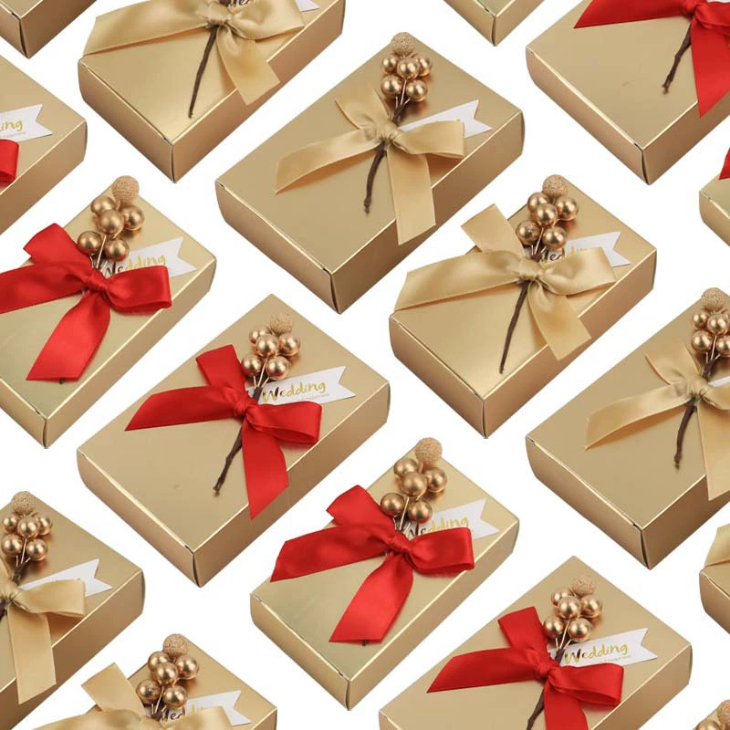 Свадебные принадлежности коробка конфет Золотая картонная коробка Европейская Свадебная коробка конфет с ручной подарочной коробкой упаковка коробка конфет