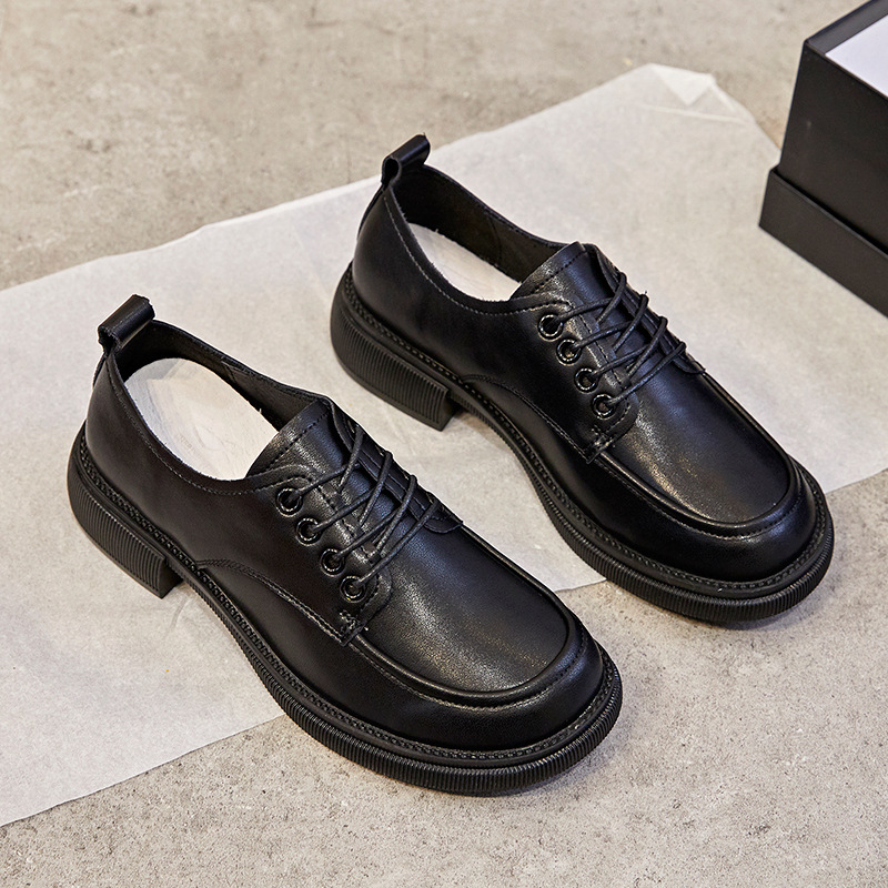 Stor størrelse 41-43jk dameloafers med flad bund 2023 forårsnye britiske små lædersko_voghion.com