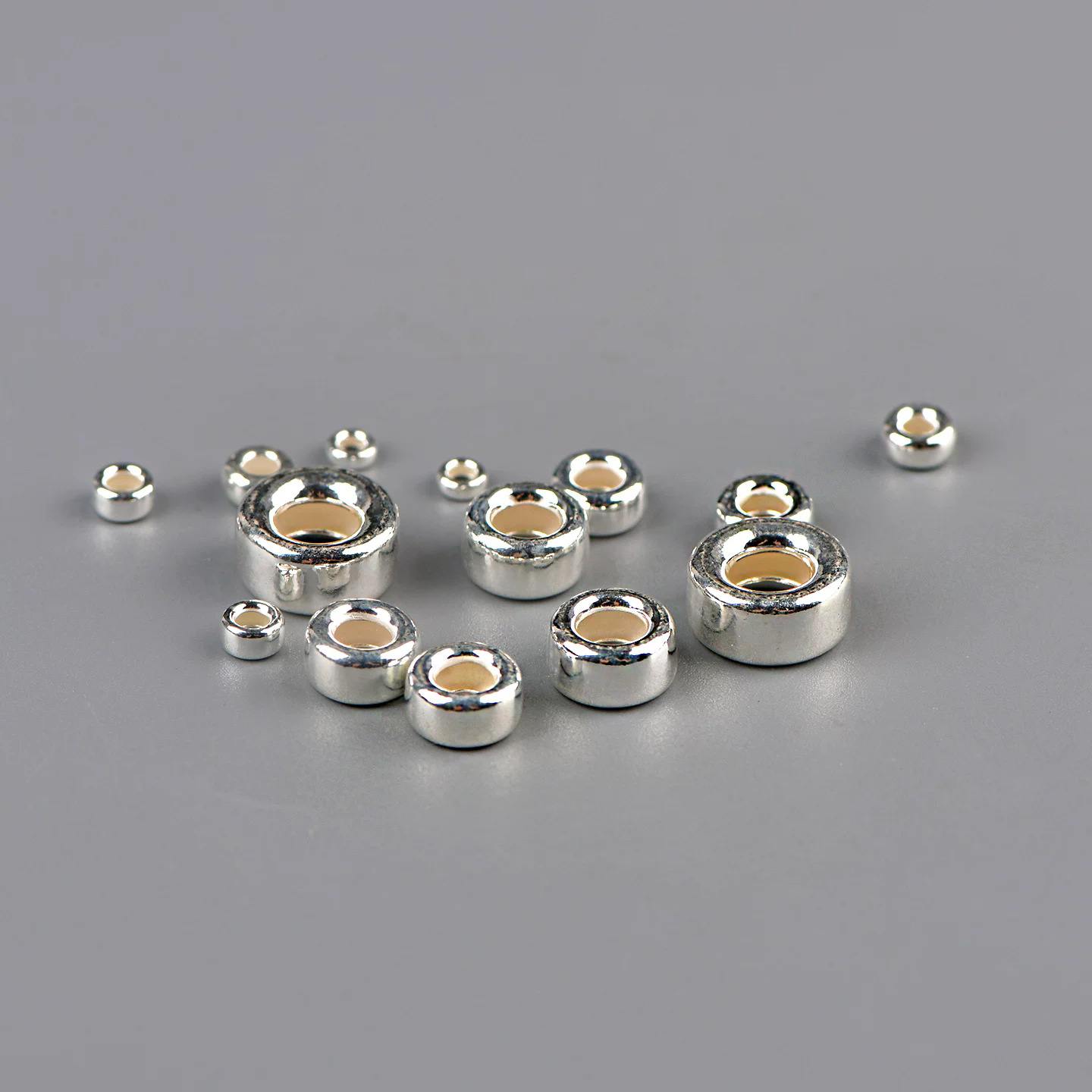 S925 Sterling Silver Spacer Beads, Wheel Beads, Thai Silver Spacer Pads, Bead Holders, DIY Handmade Bracelet Accessories